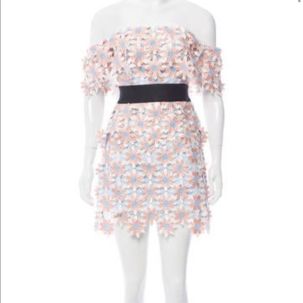 Self portrait off the shoulder lace dress